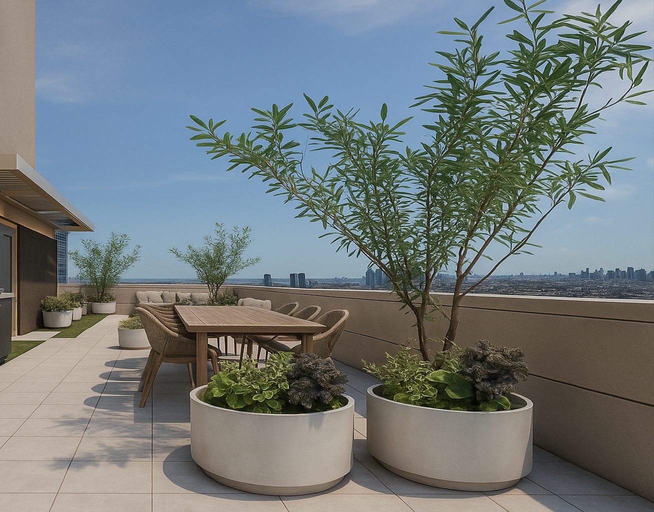 Rooftop skyline lounge