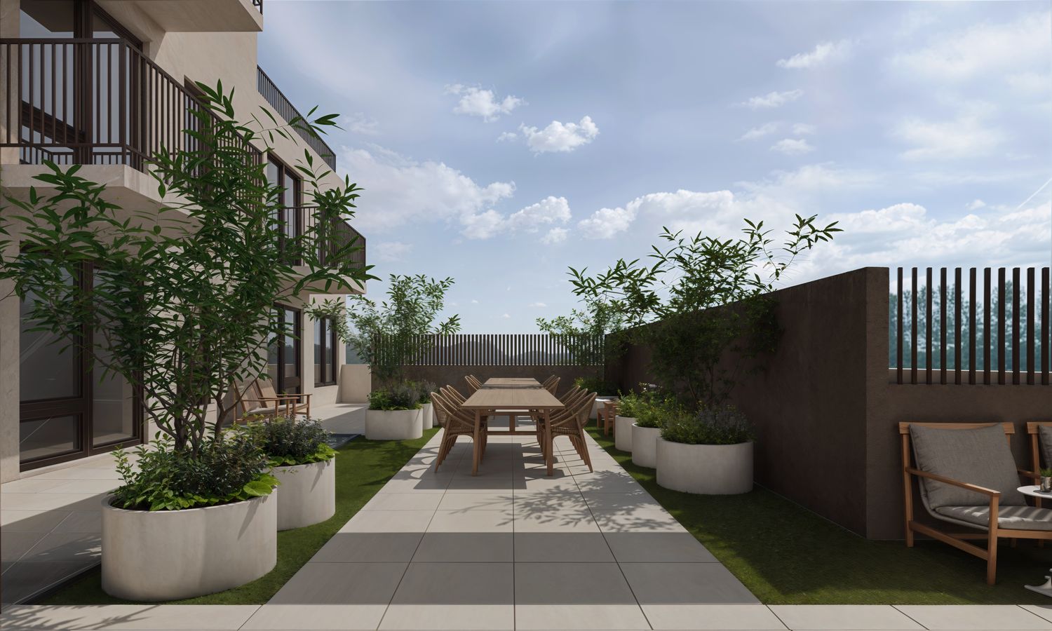 Landscaped terrace